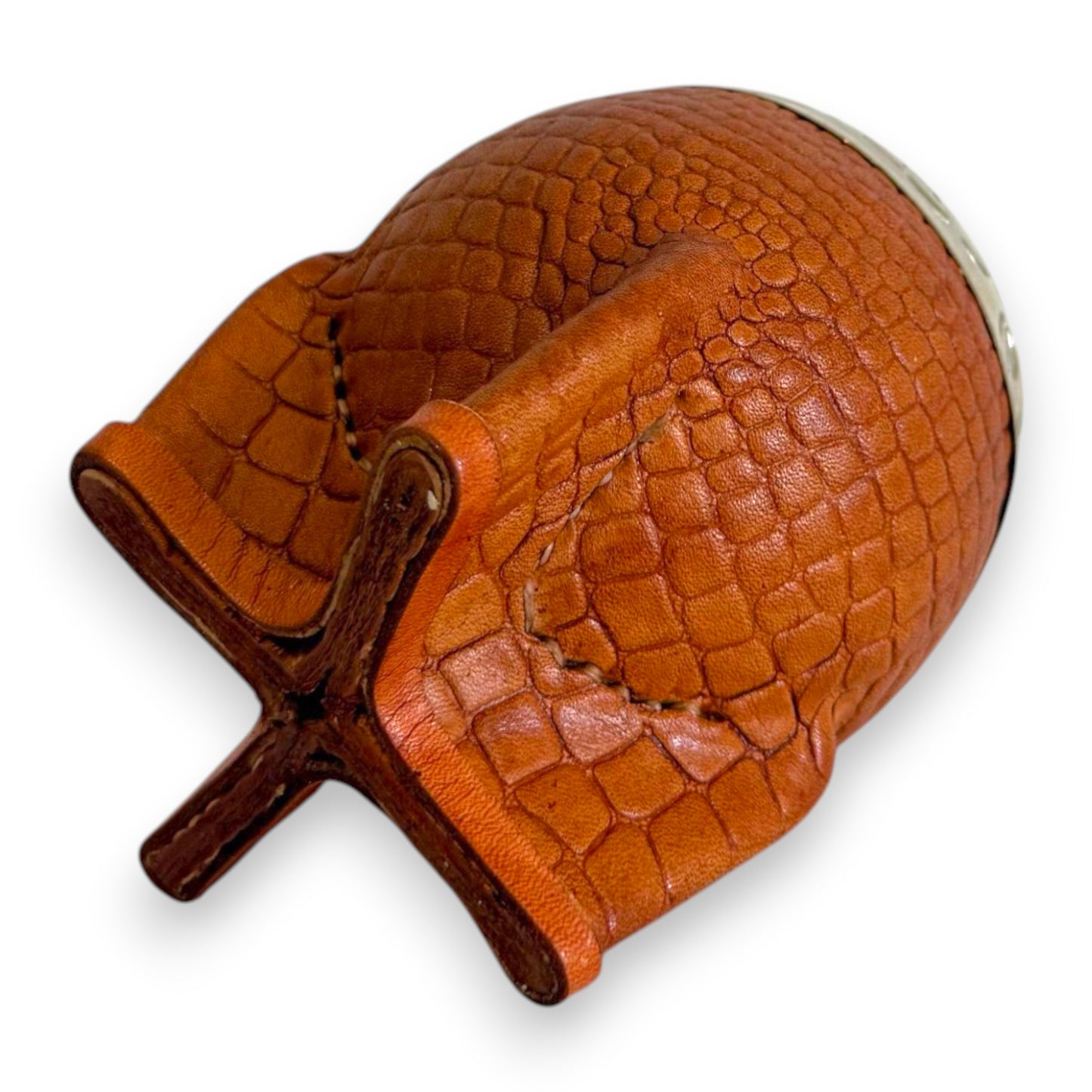 Mate Torpedo in "Cuoio Crocco" Bronzo e Virola Alpaca | Elitè