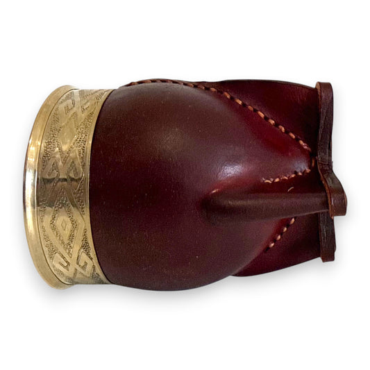 Mate Imperial in Cuoio Marrone con Virola decorata in Alpaca | Standard