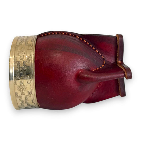 Mate Imperial in Cuoio Marrone con Virola decorata in Alpaca | Standard