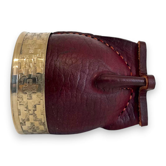 Mate Imperial in Cuoio Marrone con Virola decorata in Alpaca | Standard