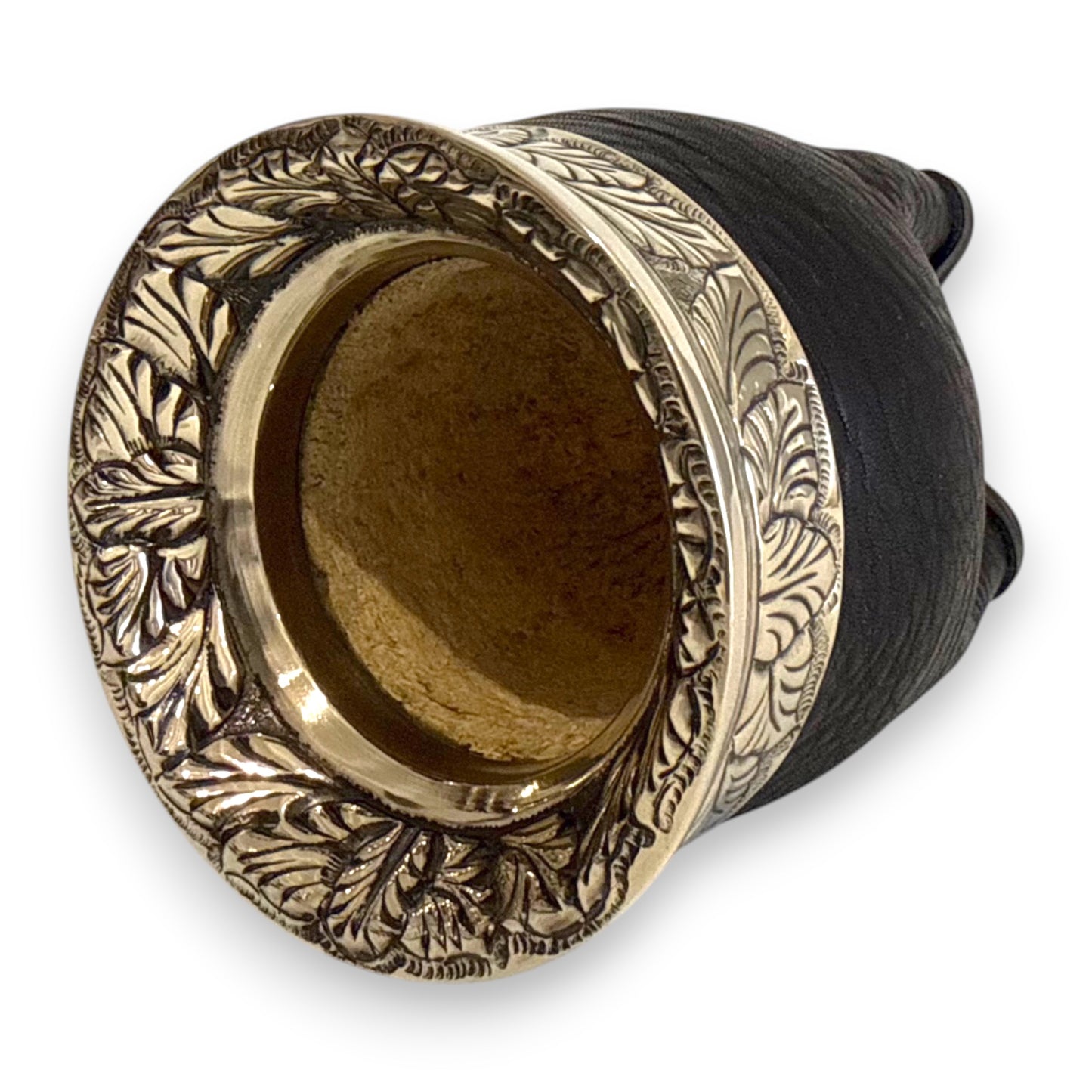 Mate Imperial Nero in Cuoio con Virola decorata | Luxury