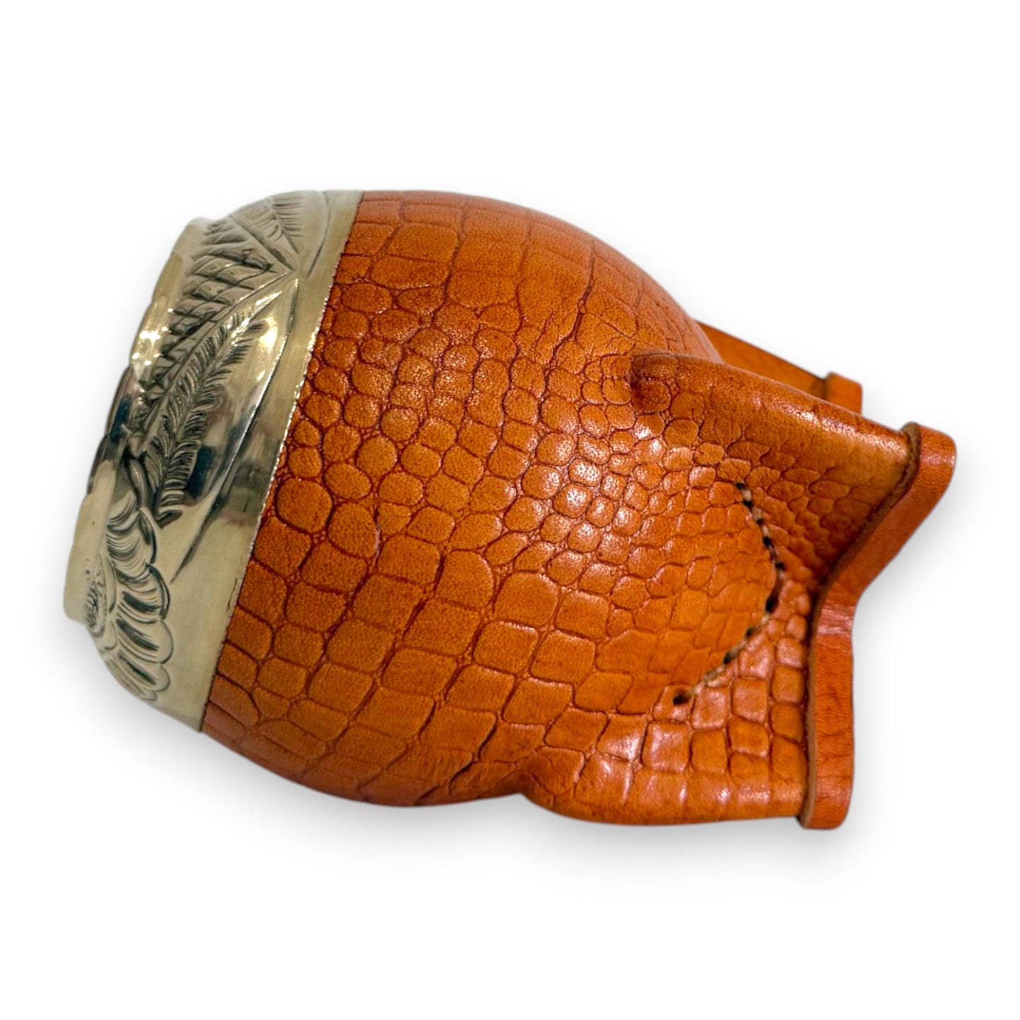 Mate Torpedo in "Cuoio Crocco" Bronzo e Virola Alpaca | Elitè
