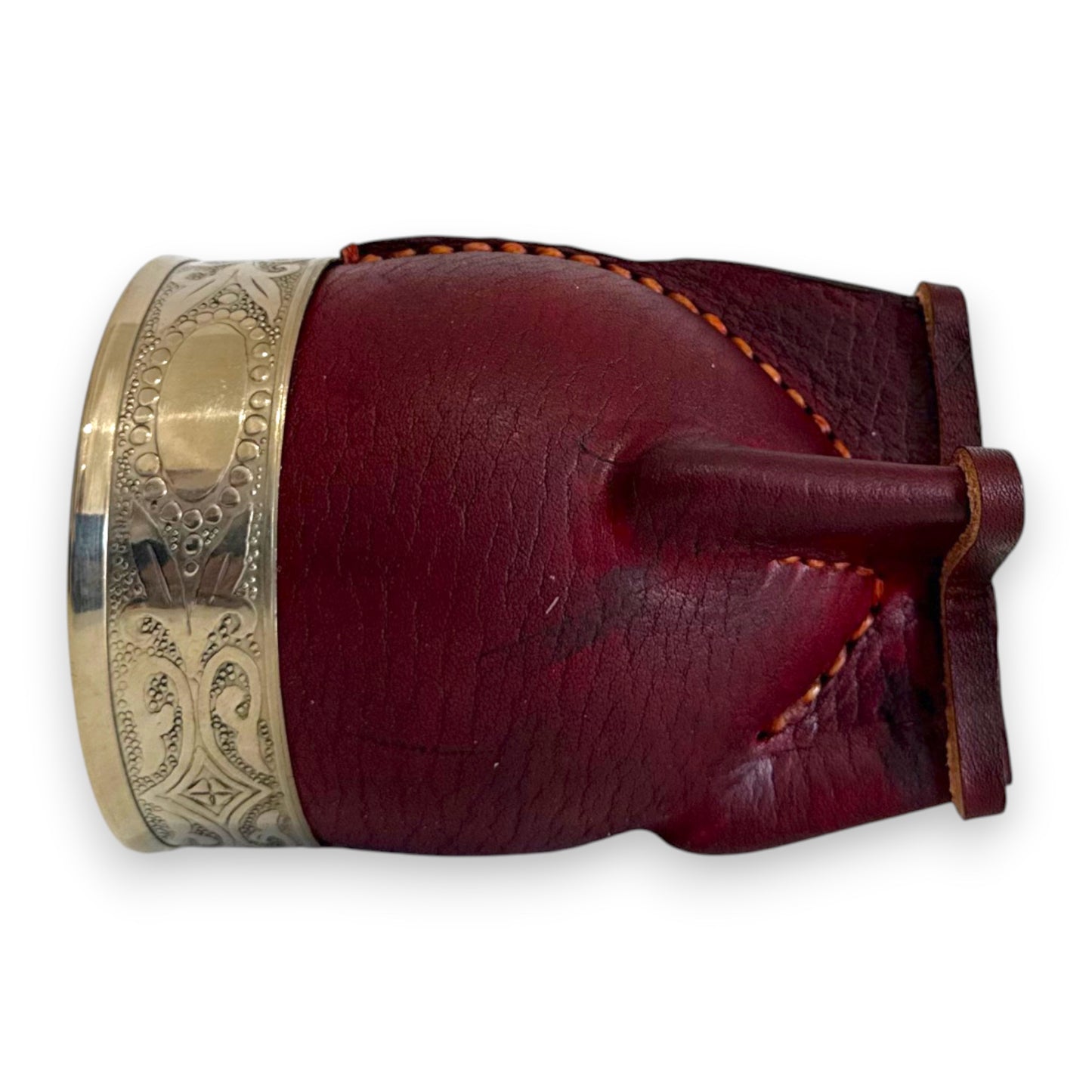 Mate Imperial in Cuoio Marrone con Virola decorata in Alpaca | Standard
