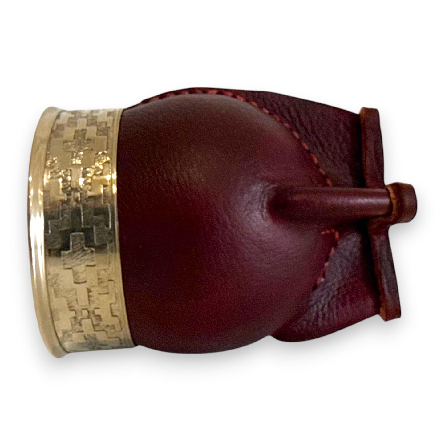 Mate Imperial in Cuoio Marrone con Virola decorata in Alpaca | Standard