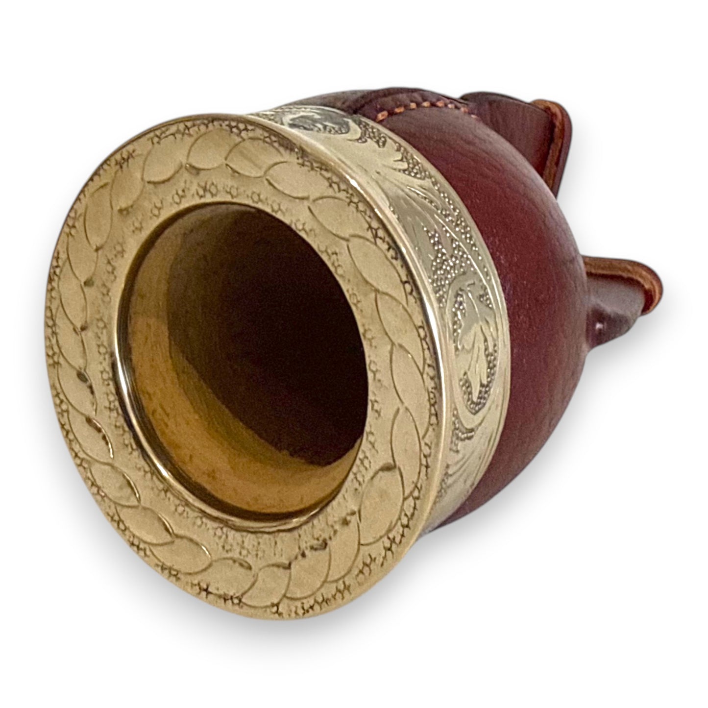 Mate Imperial in Cuoio Marrone con Virola decorata in Alpaca | Standard