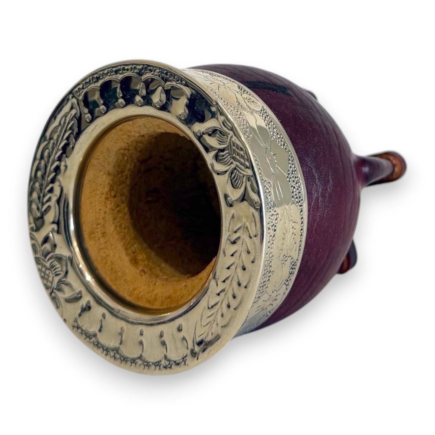 Mate Imperial in Cuoio Marrone con Virola decorata in Alpaca | Standard