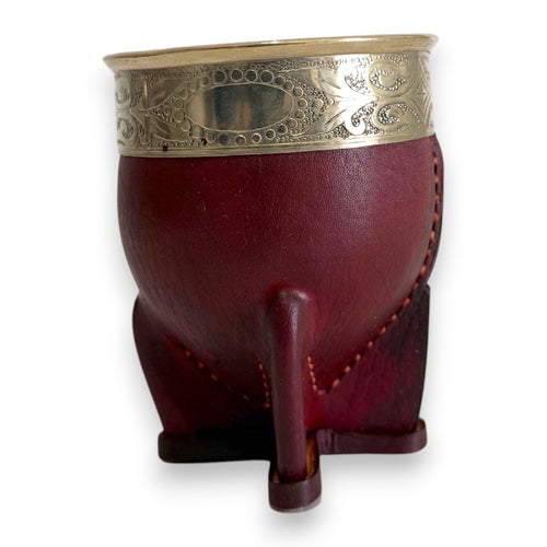 Mate Imperial in Cuoio Marrone con Virola decorata in Alpaca | Standard