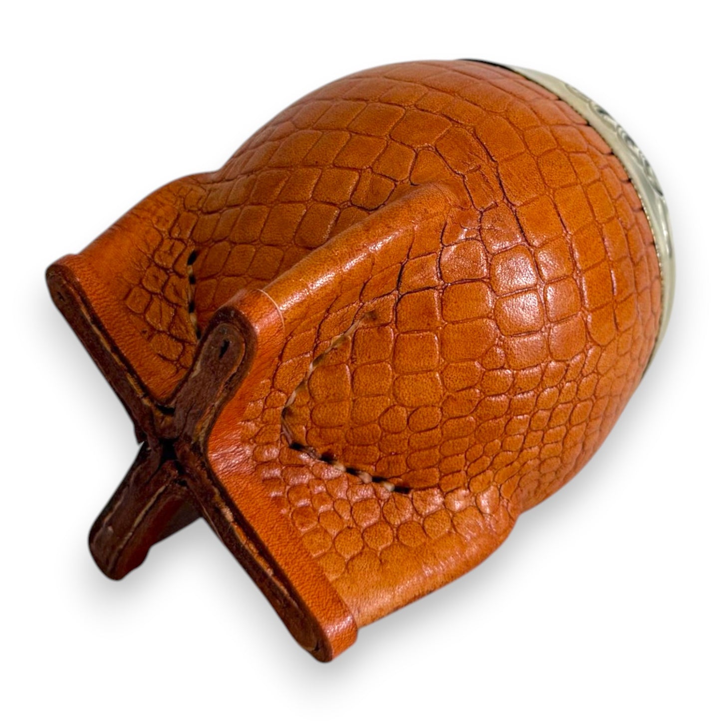 Mate Torpedo in "Cuoio Crocco" Bronzo e Virola Alpaca | Elitè