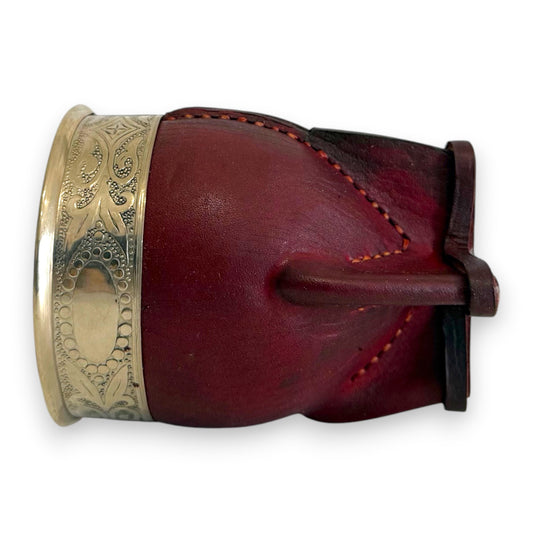 Mate Imperial in Cuoio Marrone con Virola decorata in Alpaca | Standard