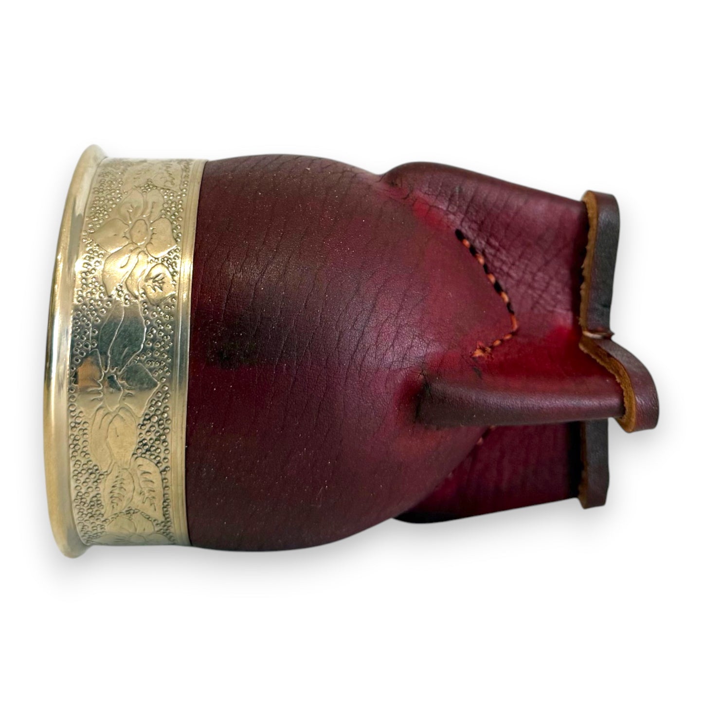 Mate Imperial in Cuoio Marrone con Virola decorata in Alpaca | Standard