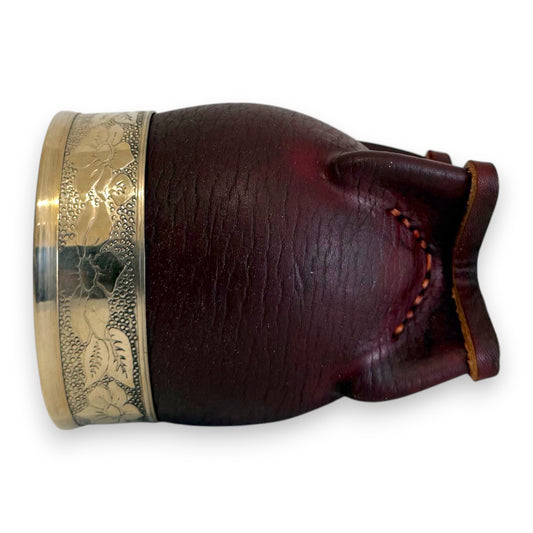 Mate Imperial in Cuoio Marrone con Virola decorata in Alpaca | Standard