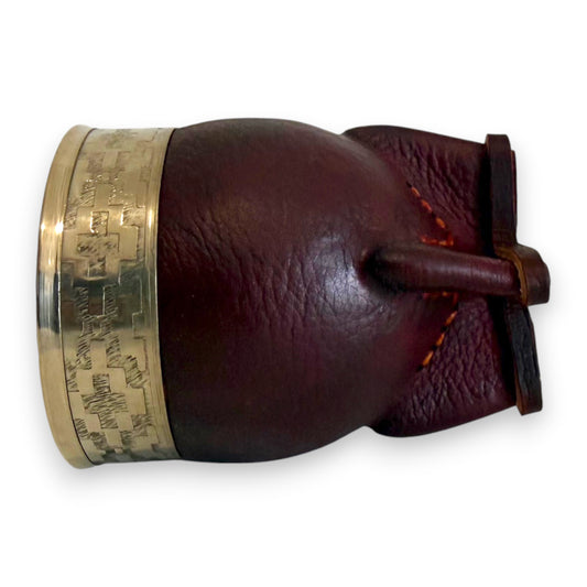Mate Imperial in Cuoio Marrone con Virola decorata in Alpaca | Standard
