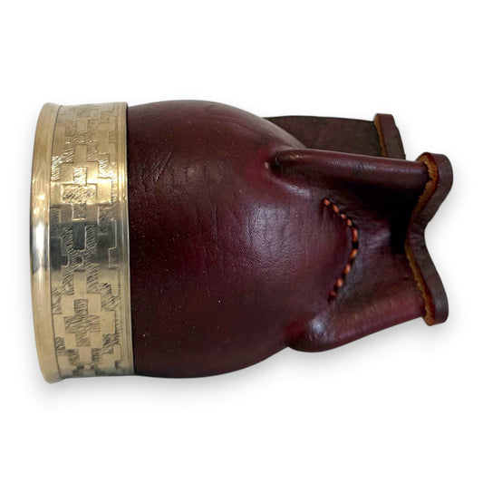 Mate Imperial in Cuoio Marrone con Virola decorata in Alpaca | Standard