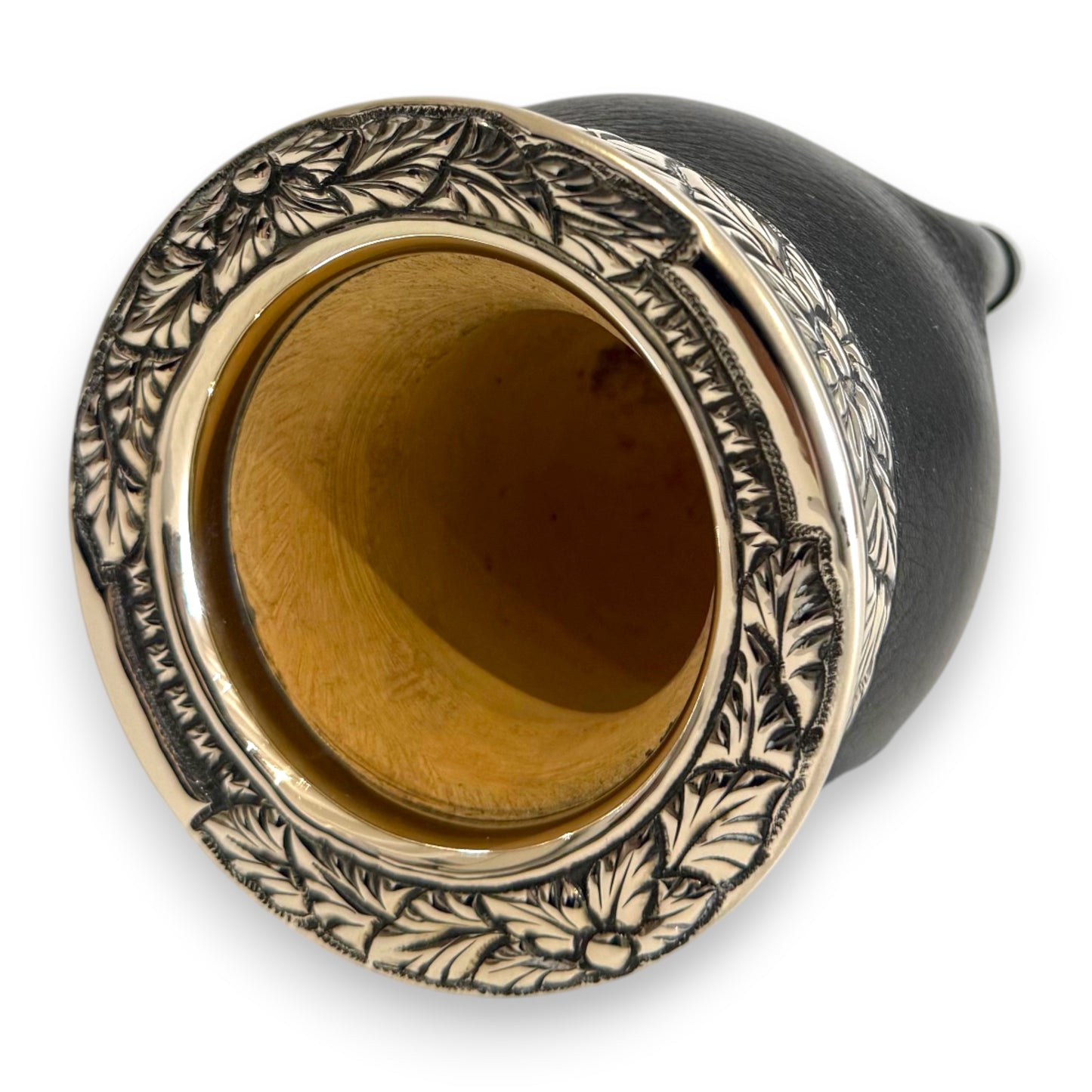 Mate Imperial Nero in Cuoio con Virola decorata | Luxury