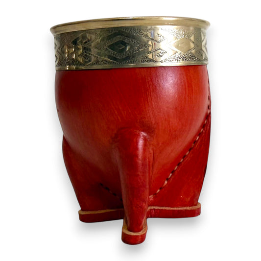 Mate Imperial in Cuoio Bordò con Virola decorata in Alpaca | Standard