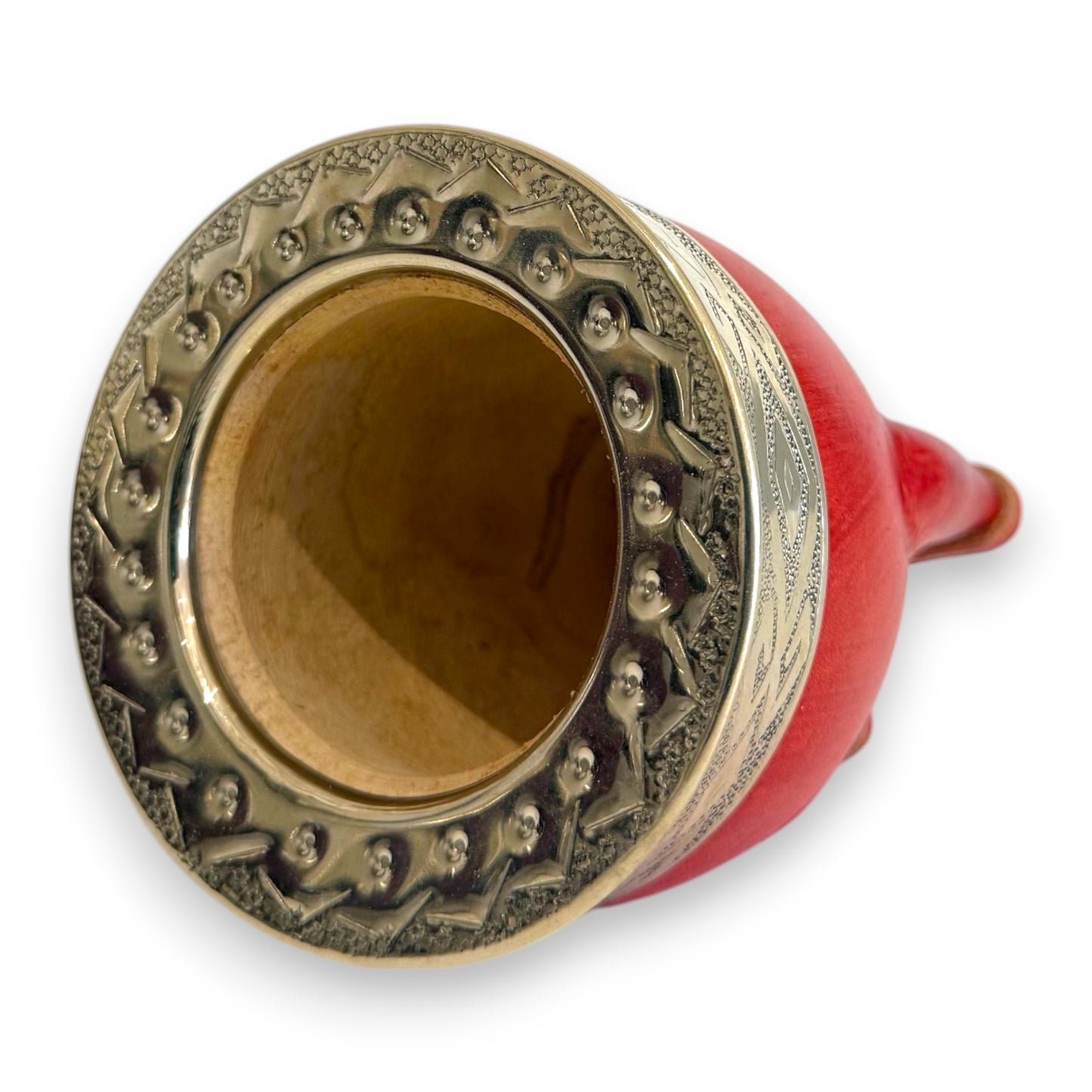 Mate Imperial in Cuoio Bordò con Virola decorata in Alpaca | Standard