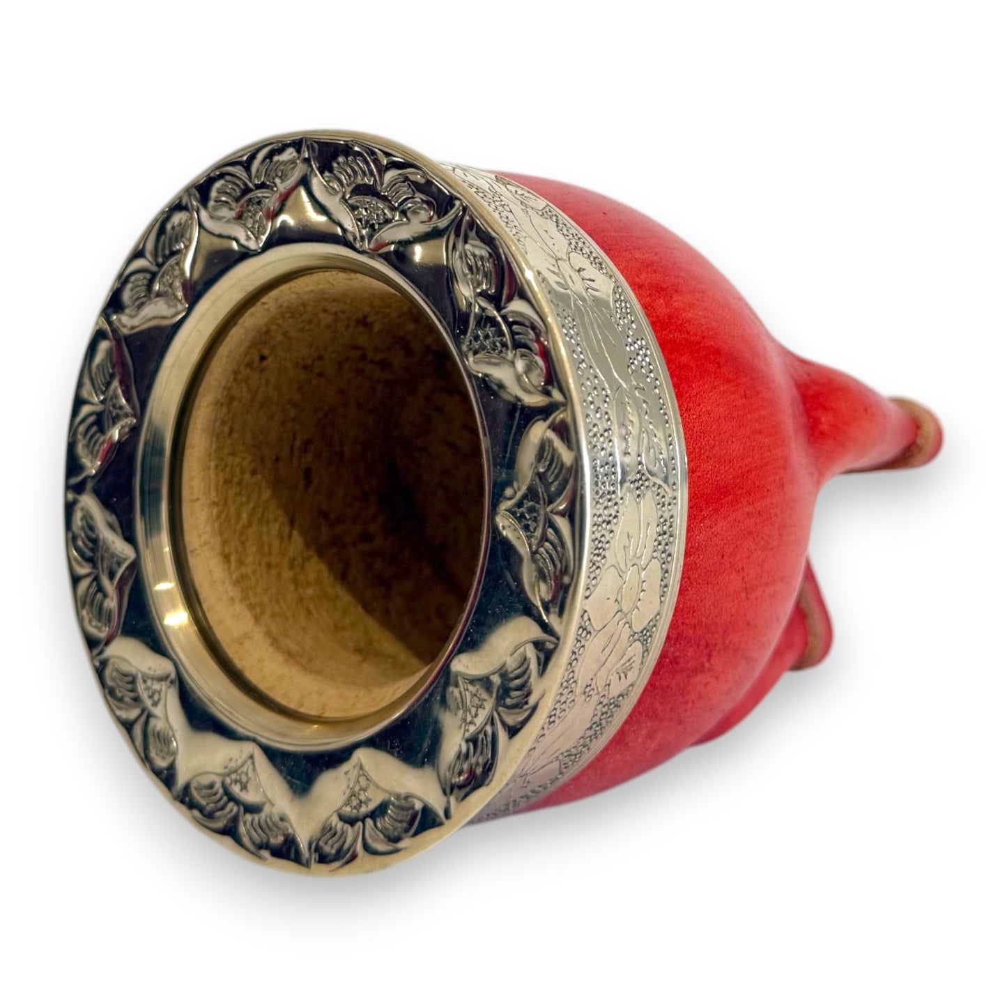 Mate Imperial in Cuoio Bordò con Virola decorata in Alpaca | Standard