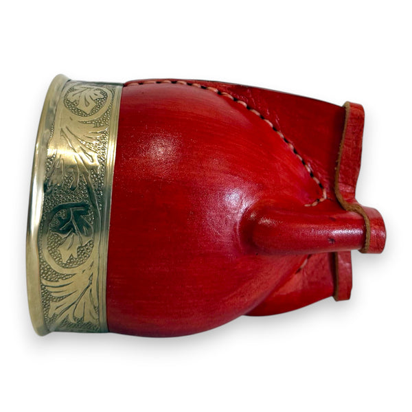 Mate Imperial in Cuoio Bordò con Virola decorata in Alpaca | Standard