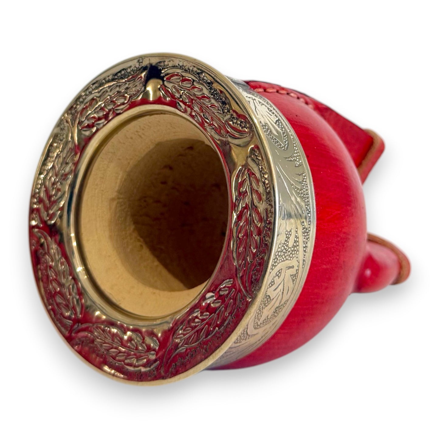 Mate Imperial in Cuoio Bordò con Virola decorata in Alpaca | Standard