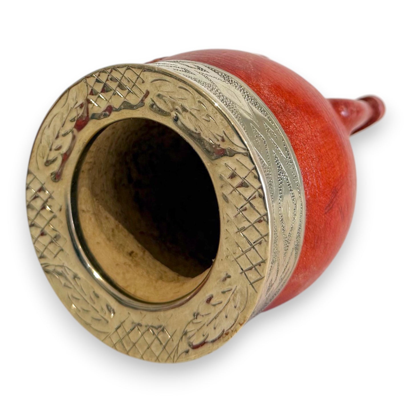 Mate Imperial in Cuoio Bordò con Virola decorata in Alpaca | Standard