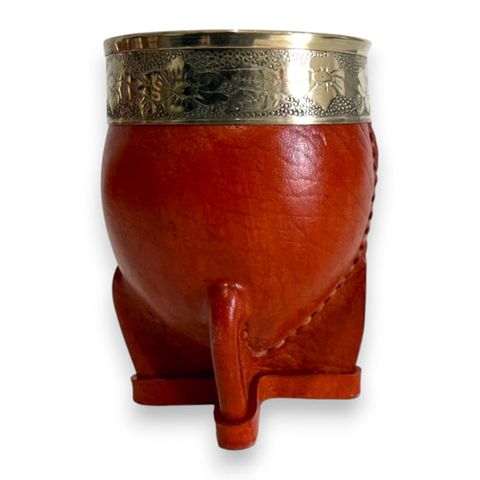 Mate Imperial in Cuoio Bordò con Virola decorata in Alpaca | Standard