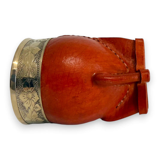 Mate Imperial in Cuoio Bordò con Virola decorata in Alpaca | Standard