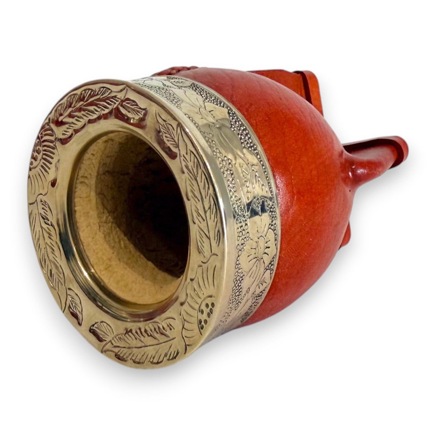 Mate Imperial in Cuoio Bordò con Virola decorata in Alpaca | Standard