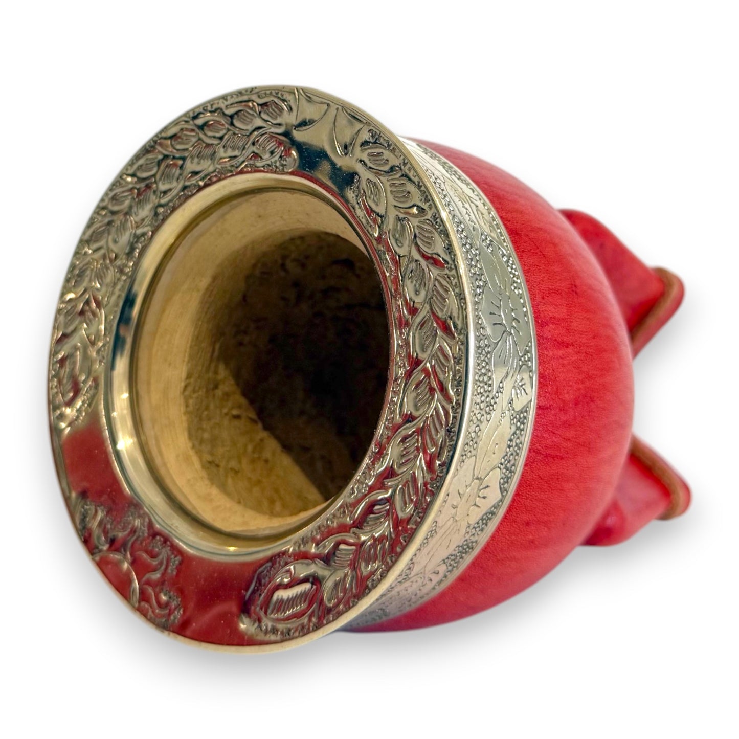 Mate Imperial in Cuoio Bordò con Virola decorata in Alpaca | Standard