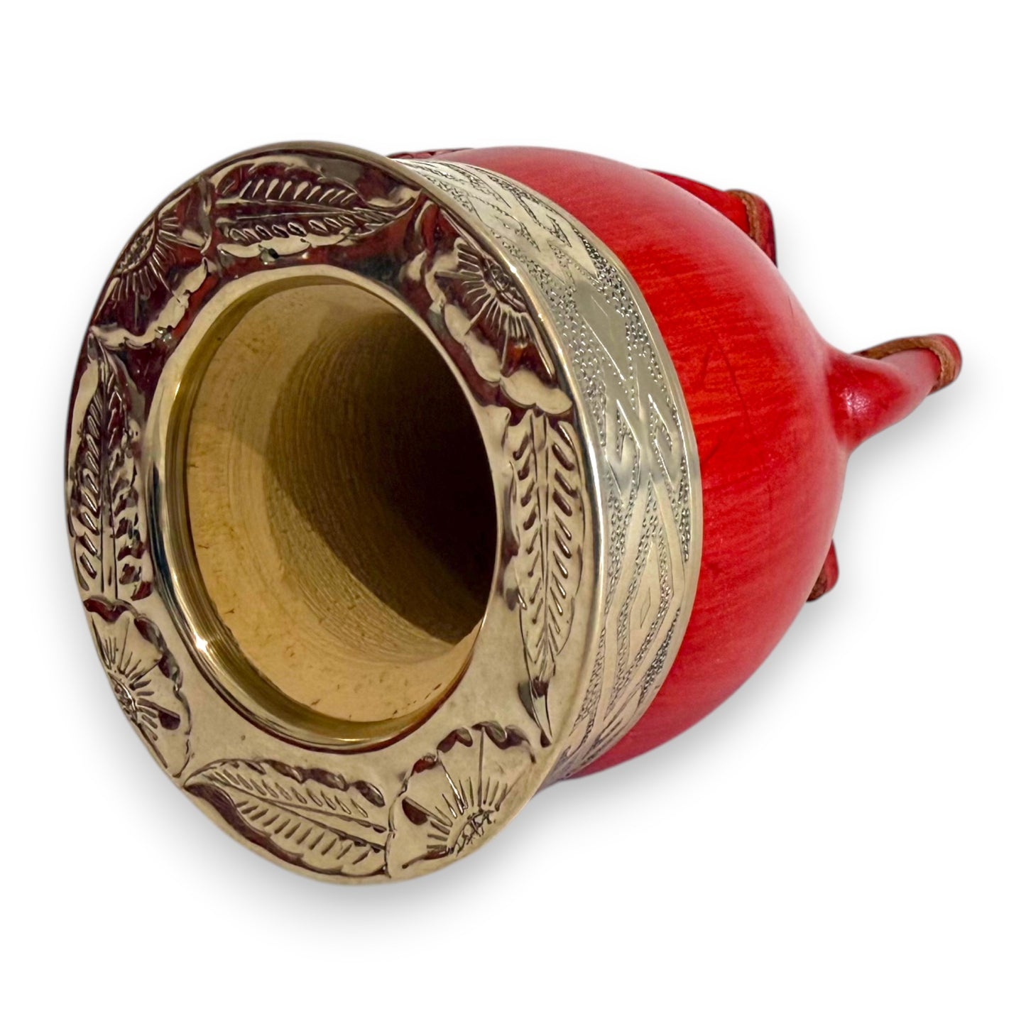 Mate Imperial in Cuoio Bordò con Virola decorata in Alpaca | Standard