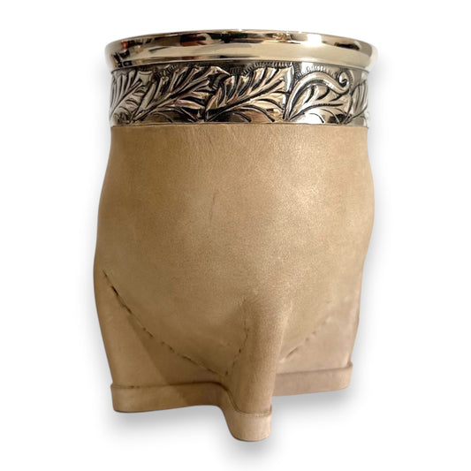 Mate Imperial Panna in Cuoio con Virola decorata | Luxury