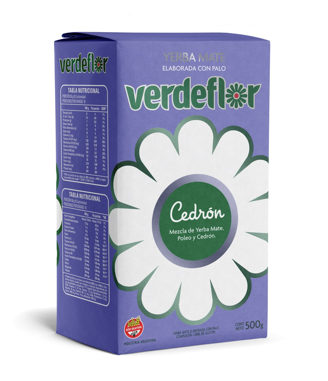Yerba Mate VERDEFLOR - CEDRON 1/2 Kg.