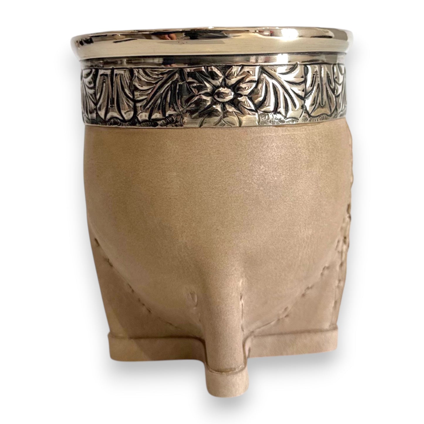 Mate Imperial Panna in Cuoio con Virola decorata | Luxury