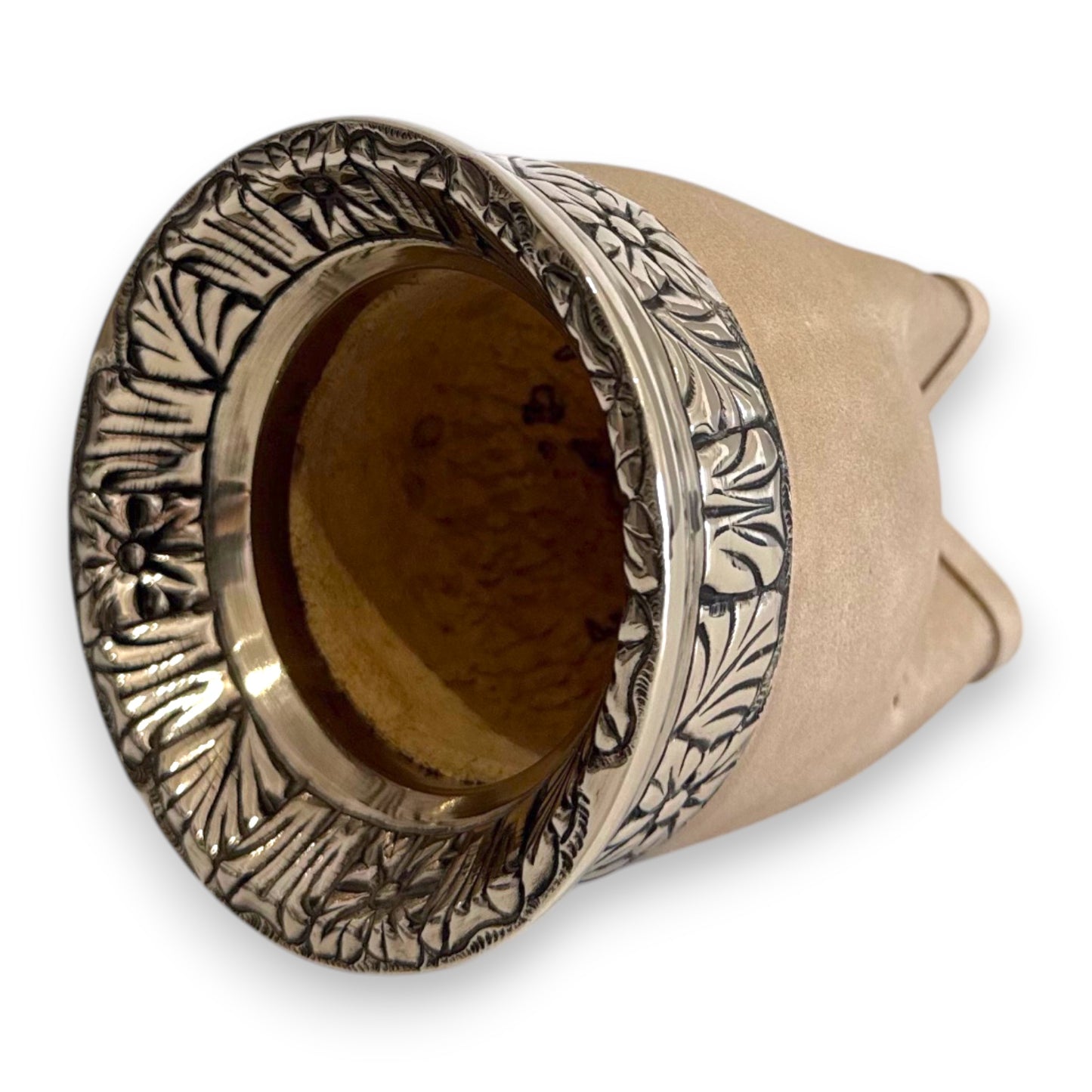 Mate Imperial Panna in Cuoio con Virola decorata | Luxury
