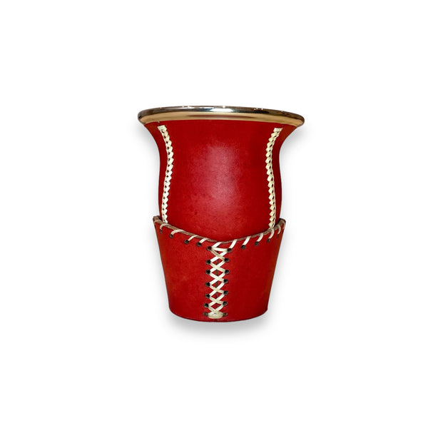 Mate Camionero Rosso con “Posa” e Fleje Alpaca| Elitè