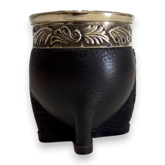 Mate Imperial Nero in Cuoio con Virola decorata | Luxury