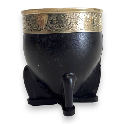 Mate Imperial in Cuoio Nero con Virola decorata in Alpaca | Standard