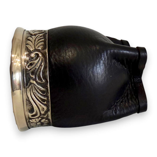 Mate Imperial Nero in Cuoio con Virola decorata | Luxury