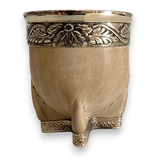 Mate Imperial Panna in Cuoio con base, Virola decorata | Luxury
