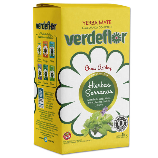 Yerba Mate VERDEFLOR - HIERBAS SERRANAS 1 Kg.
