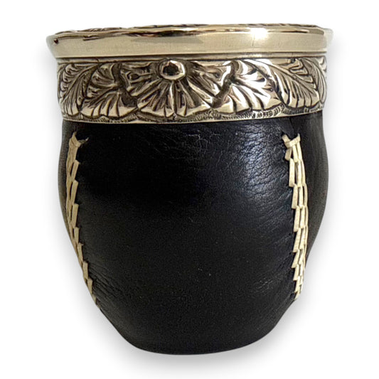 Mate Imperial Nero in Cuoio lavorato, Cuciture e Virola IDM | Luxury