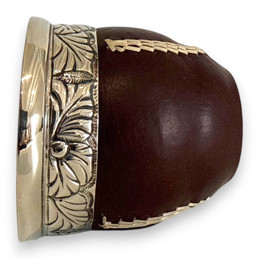 Mate Imperial Marrone in Cuoio lavorato, Cuciture e Virola IDM | Luxury