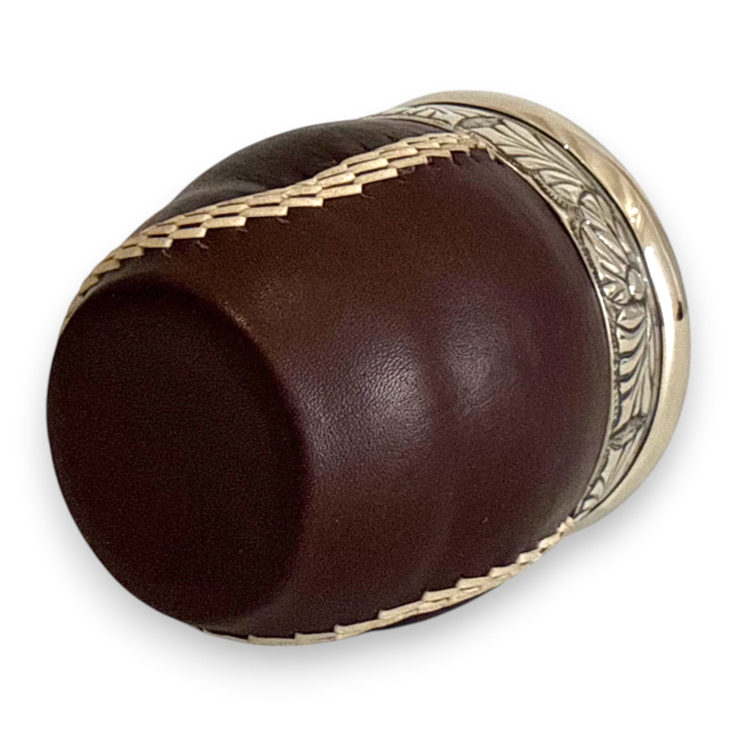 Mate Imperial Marrone in Cuoio lavorato, Cuciture e Virola IDM | Luxury