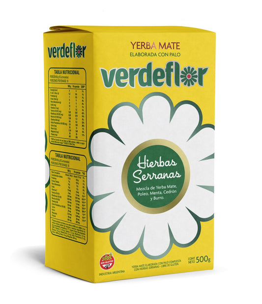 Yerba Mate VERDEFLOR - HIERBAS SERRANAS 1/2 Kg.