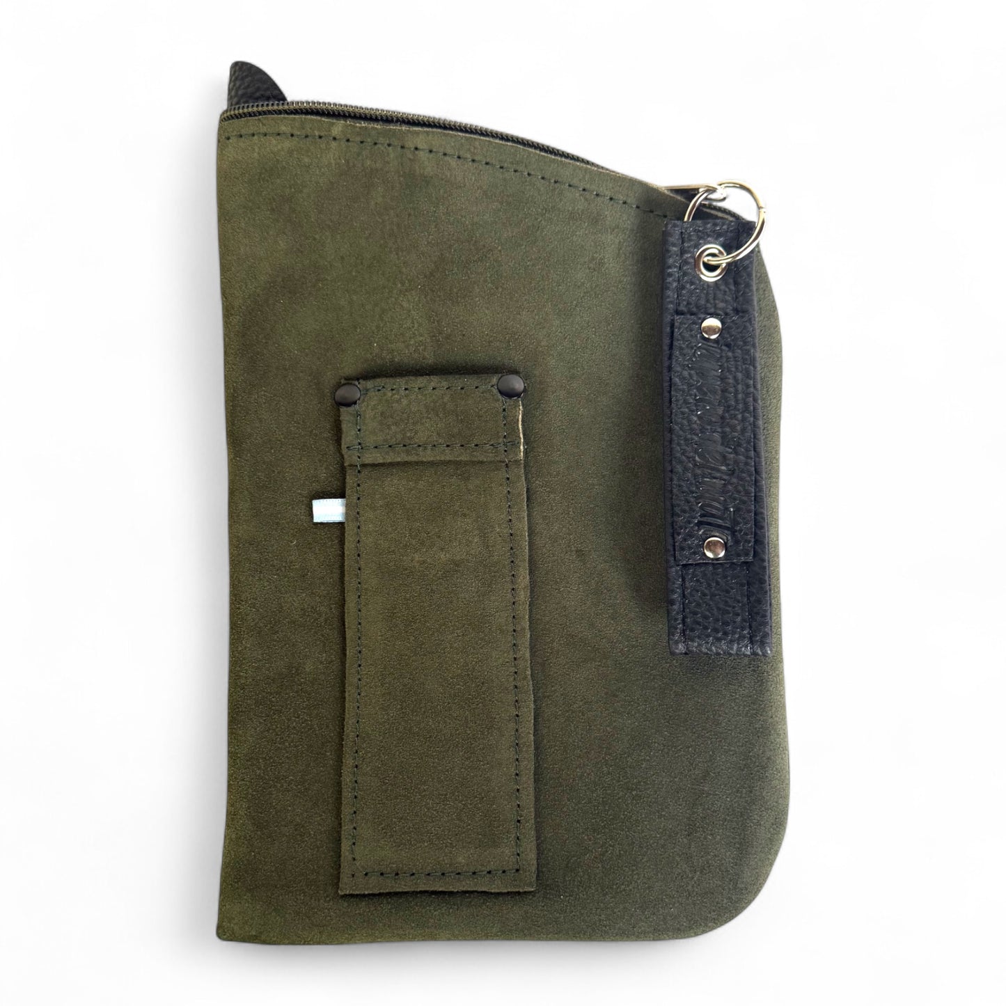 Yerbera In Cuoio Scamosciato Verde Militare “IDM” Con Porta Bombilla