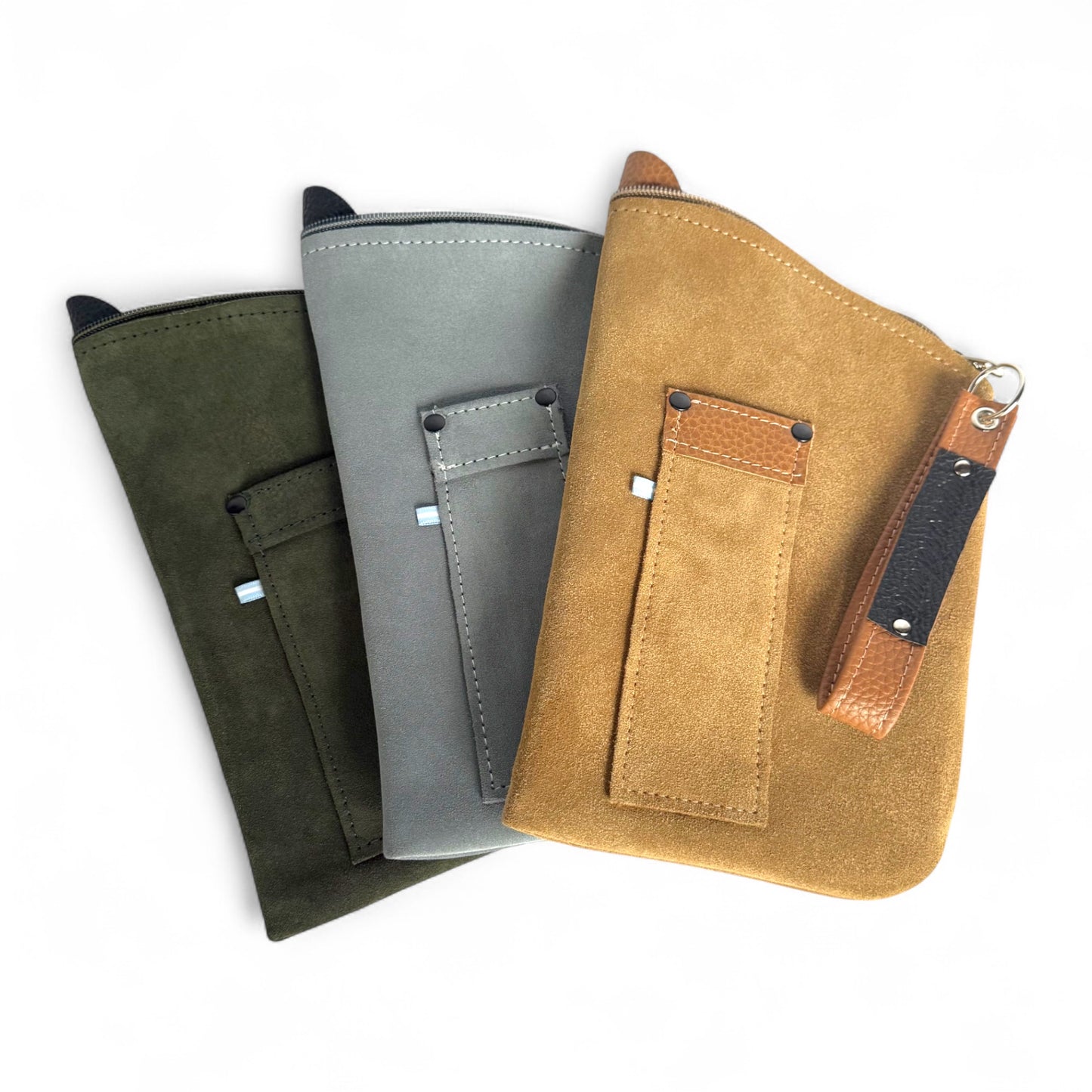 Yerbera In Cuoio Scamosciato Grigio “IDM” Con Porta Bombilla