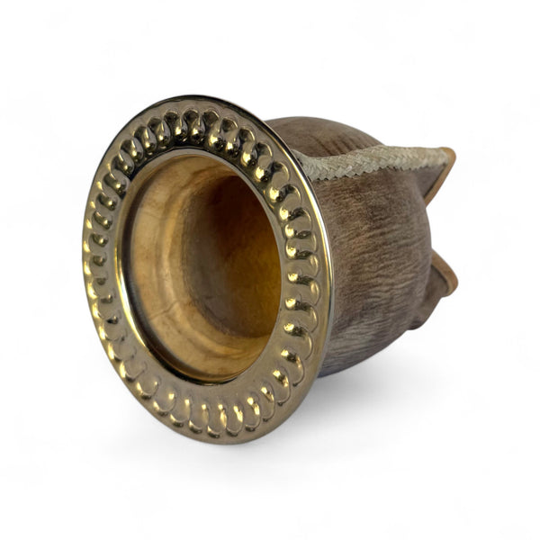 Mate Camionero Cuoio Crudo con Virola Alpaca | Standard