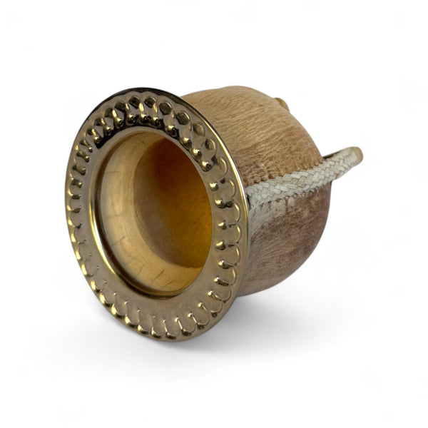 Mate Camionero Cuoio Crudo con Virola Alpaca | Standard