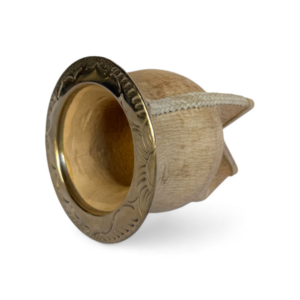 Mate Camionero Cuoio Crudo con Virola Alpaca | Standard