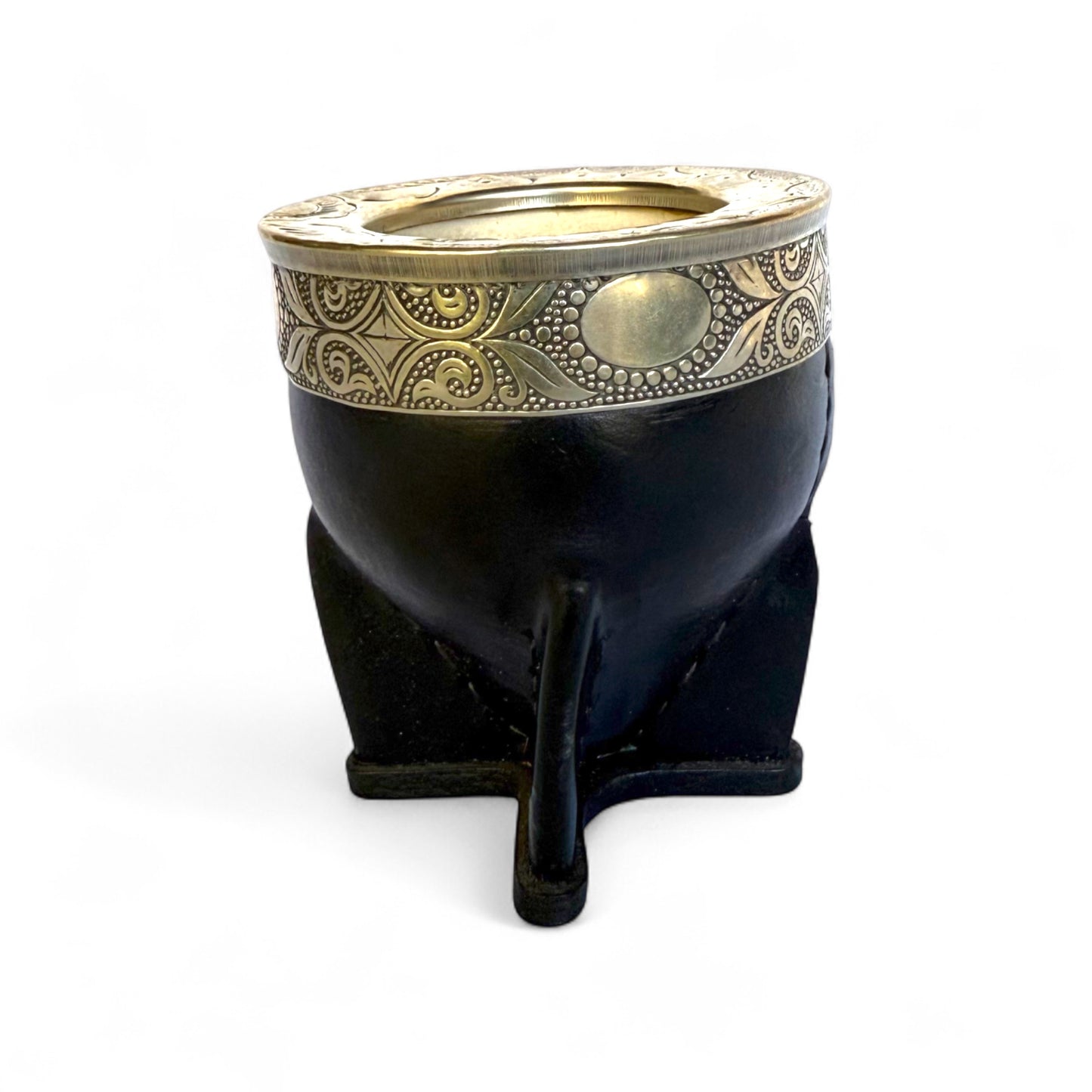 Mate Imperial Nero con Virola Alpaca Decorata | Premium