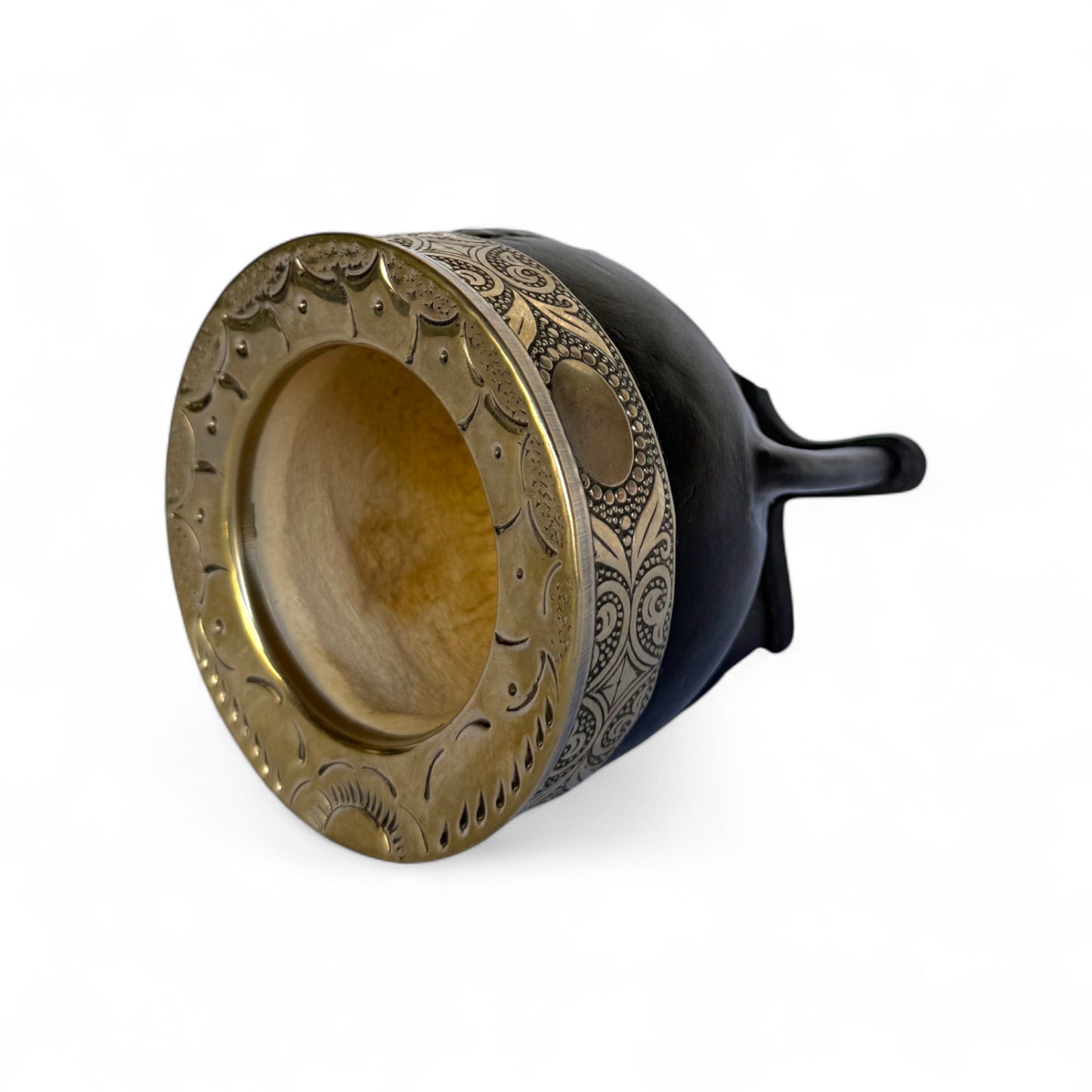 Mate Imperial Nero con Virola Alpaca Decorata | Premium